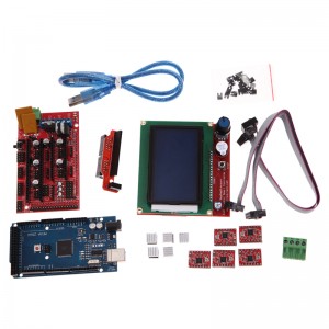 3D Printer Kits Controller RAMPS 1.4 + Mega 2560 R3 + 5pcs A4988 Stepper Motor Driver + LCD 12864 Graphic Smart Display